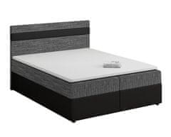 Veneti Boxspringová postel s úložným prostorem SISI COMFORT - 200x200, šedá / černá