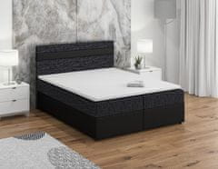 Veneti Boxspringová postel s úložným prostorem SISI COMFORT - 180x200, černá / černá