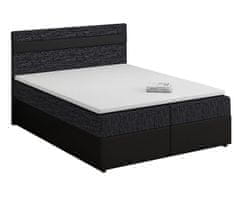 Veneti Boxspringová postel s úložným prostorem SISI COMFORT - 180x200, černá / černá