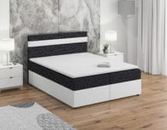 Veneti Boxspringová postel s úložným prostorem SISI COMFORT - 180x200, černá / bílá