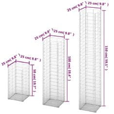 Vidaxl Sada gabionů 3 ks pozinkovaný drát