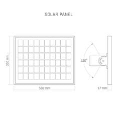 VIDEX Solární LED reflektor 50xLED 100W 2500lm 5000K IP65 s pohybovým senzorem + dálkové ovládání