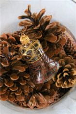 Decor By Glassor Vánoční zvonek zlaté a hnědé čáry