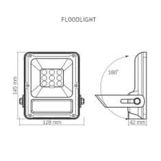 VIDEX Solární LED reflektor 9×LED 20W 600lm 5000K IP65 se senzorem soumraku a dálkovým ovládáním