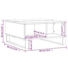 Greatstore Konferenční stolek lesklý bílý 60 x 60 x 30 cm kompozitní dřevo