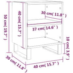 Greatstore Noční stolek kouřový dub 40 x 30 x 50 cm kompozitní dřevo