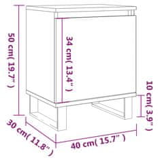 Vidaxl Noční stolky 2 ks dub sonoma 40 x 30 x 50 cm kompozitní dřevo