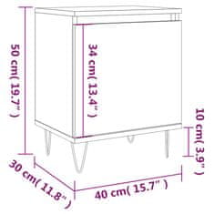 Vidaxl Noční stolky 2 ks betonově šedé 40x30x50 cm kompozitní dřevo