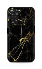 TopQ Kryt LUXURY Xiaomi Redmi Note 11 pevný Marble černo-zlatý 71927