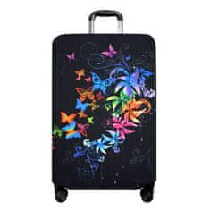 KUFRYPLUS Obal na kufr H301 Motýli s květy L