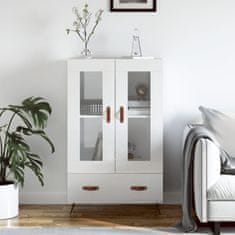 Greatstore Skříň highboard lesklá bílá 69,5 x 31 x 115 cm kompozitní dřevo