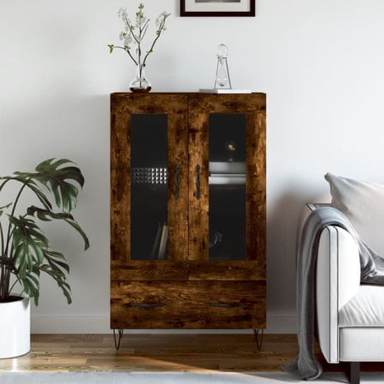 Greatstore Skříň highboard kouřový dub 69,5 x 31 x 115 cm kompozitní dřevo