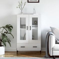 Greatstore Skříň highboard lesklá bílá 69,5 x 31 x 115 cm kompozitní dřevo