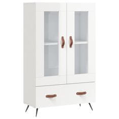 Greatstore Skříň highboard lesklá bílá 69,5 x 31 x 115 cm kompozitní dřevo