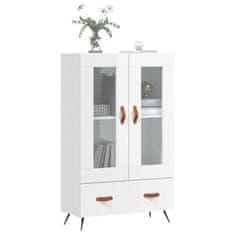 Greatstore Skříň highboard lesklá bílá 69,5 x 31 x 115 cm kompozitní dřevo