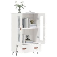 Greatstore Skříň highboard lesklá bílá 69,5 x 31 x 115 cm kompozitní dřevo