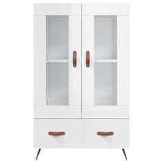 Greatstore Skříň highboard lesklá bílá 69,5 x 31 x 115 cm kompozitní dřevo