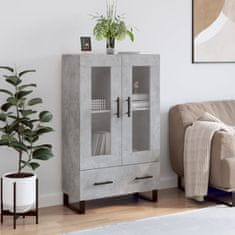 Greatstore Skříň highboard betonově šedá 69,5x31x115 cm kompozitní dřevo