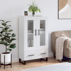 Greatstore Skříň highboard lesklá bílá 69,5 x 31 x 115 cm kompozitní dřevo