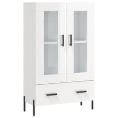 Greatstore Skříň highboard lesklá bílá 69,5 x 31 x 115 cm kompozitní dřevo