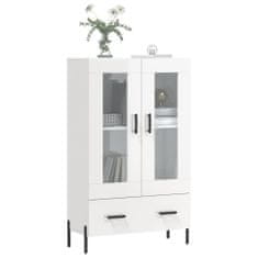 Greatstore Skříň highboard lesklá bílá 69,5 x 31 x 115 cm kompozitní dřevo