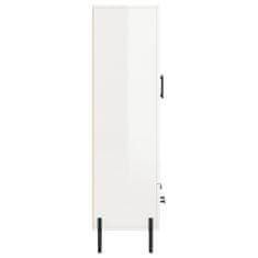 Greatstore Skříň highboard lesklá bílá 69,5 x 31 x 115 cm kompozitní dřevo