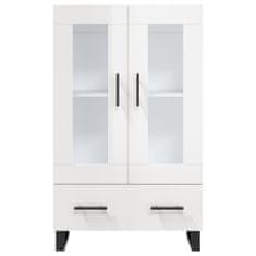 Greatstore Skříň highboard lesklá bílá 69,5 x 31 x 115 cm kompozitní dřevo