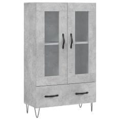 Greatstore Skříň highboard betonově šedá 69,5x31x115 cm kompozitní dřevo