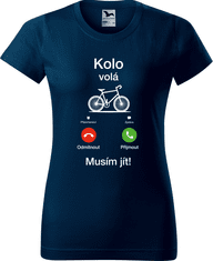 Hobbytriko Dámské tričko pro cyklistku - Kolo volá Barva: Námořní modrá (02), Velikost: S