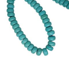 Kraftika 14 ks turquoise smooth stone round stone beads přírodní