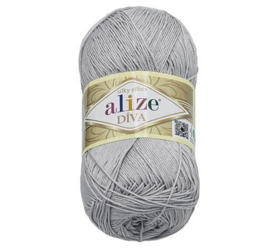 Alize Příze DIVA - 100g / 350 m - světlá šedá