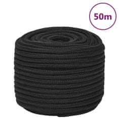 Vidaxl Lodní lano celočerné 14 mm 50 m polypropylen