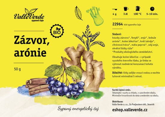 Valle Verde Zázvor/Aronie - BIO 50 g sypaný čaj