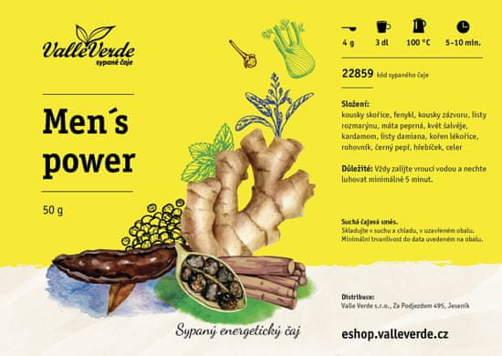 Valle Verde Men´s power 50 g sypaný čaj