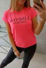 Kesi Dámské tričko s potiskem Denzel neonová růžovo-černá Univerzální