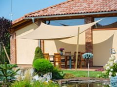 Hobbygarden Sun Shade Sail, zastínění, shader, SET OBDÉLNÍK 3x4,5 m, barva BÉŽOVÁ 