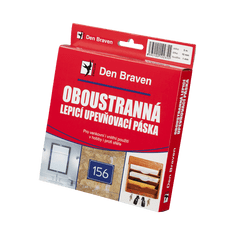 Den Braven Oboustranně lepicí upevňovací páska v krabičce 25 mm × 1 mm, délka 10 m bílá