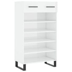 Greatstore Botník bílý s vysokým leskem 60 x 35 x 105 cm kompozitní dřevo