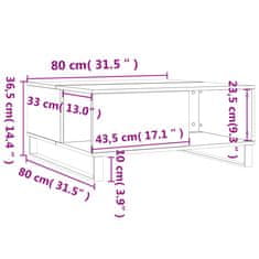 Greatstore Konferenční stolek černý 80 x 80 x 36,5 cm kompozitní dřevo