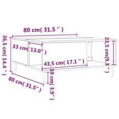 Greatstore Konferenční stolek bílý s leskem 80x80x36,5 cm kompozitní dřevo