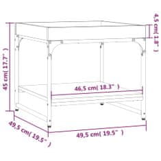 Vidaxl Konferenční stolek šedý sonoma 49,5x49,5x45 cm kompozitní dřevo