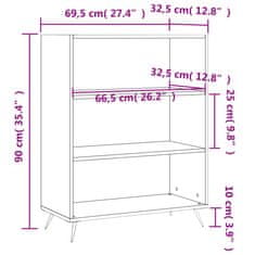 Vidaxl Knihovna dub sonoma 69,5 x 32,5 x 90 cm kompozitní dřevo