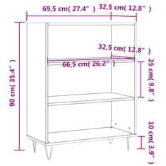 Vidaxl Knihovna dub sonoma 69,5 x 32,5 x 90 cm kompozitní dřevo