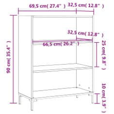 Petromila Knihovna bílá s vysokým leskem 69,5x32,5x90 cm kompozitní dřevo