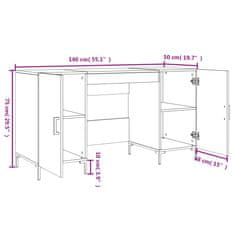 Vidaxl Psací stůl kouřový dub 140 x 50 x 75 cm kompozitní dřevo