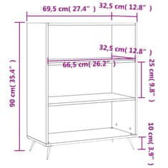 Greatstore Knihovna betonově šedá 69,5 x 32,5 x 90 cm kompozitní dřevo