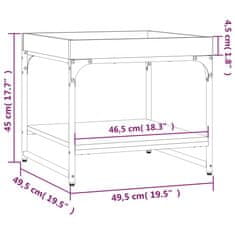 Greatstore Konferenční stolek hnědý dub 49,5x49,5x45 cm kompozitní dřevo