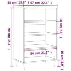 Greatstore Skříň highboard šedá sonoma 57 x 35 x 90 cm kompozitní dřevo