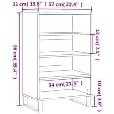 Greatstore Skříň highboard betonově šedá 57 x 35 x 90 cm kompozitní dřevo