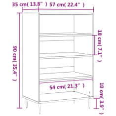 Greatstore Skříň highboard bílá s vysokým leskem 57 x 35 x 90 cm kompozit